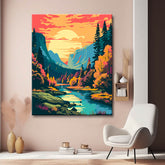Malerische Seenlandschaft Yosemite - Malen nach Zahlen - Versand aus DE